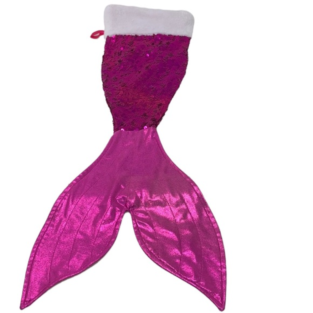 Fish Shape Sequins Mermaid Tail Sock‎ Santa Claus Candy Bag Christmas Gifts
